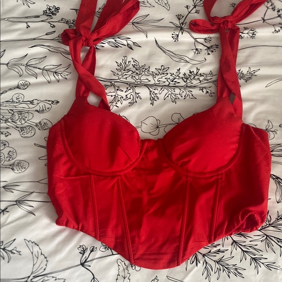 Amazon Tops - Chic Red Bustier Top